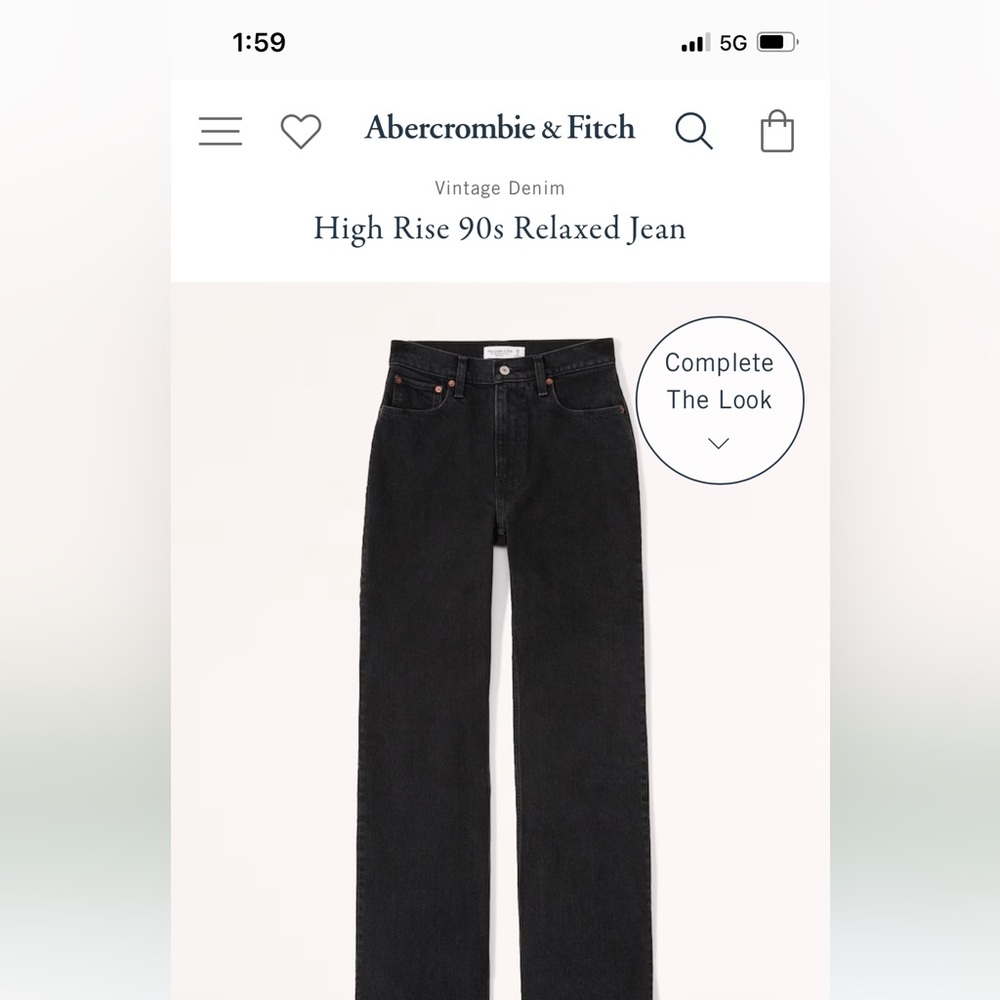 NWT Abercrombie & Fitch “The 90’s Relaxed Jean” Never worn 34 L (18 Long)
